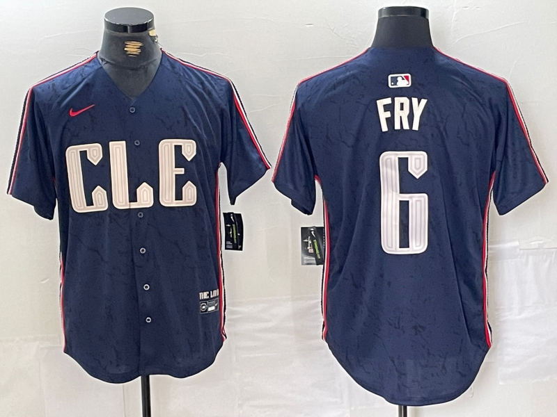 Men's Cleveland Guardians David Fry Navy 2024 City Connect Limited Jersey