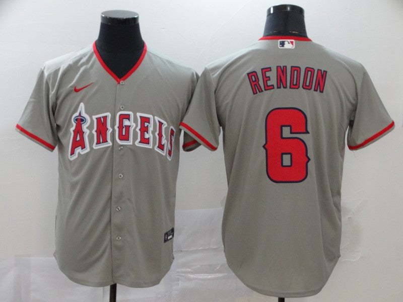 Men's Los Angeles Angels Anthony Rendons Gray Sewn Baseball Jersey