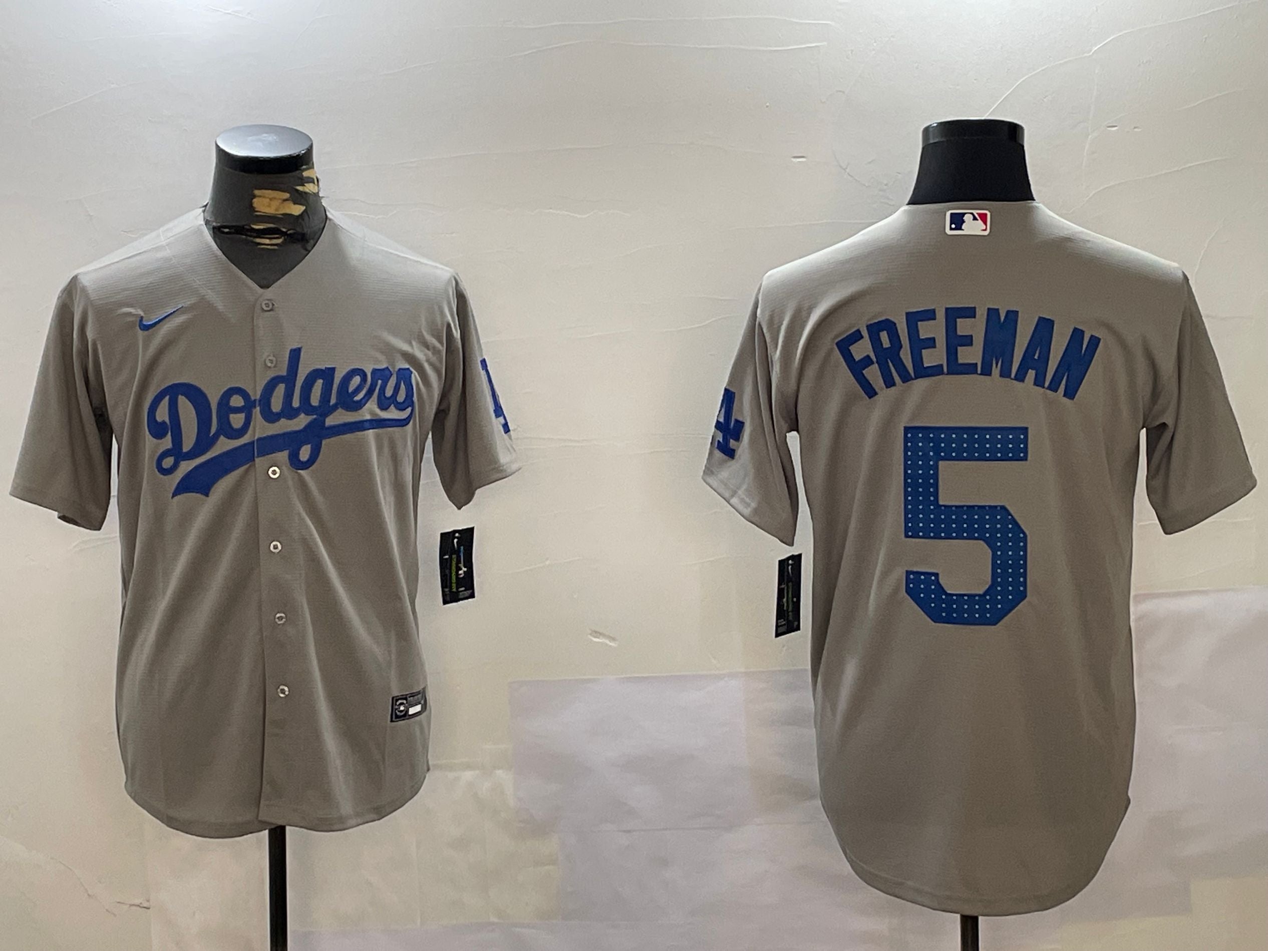 Men's Los Angeles Dodgers Freddie Freeman Gray Player Game Jersey
