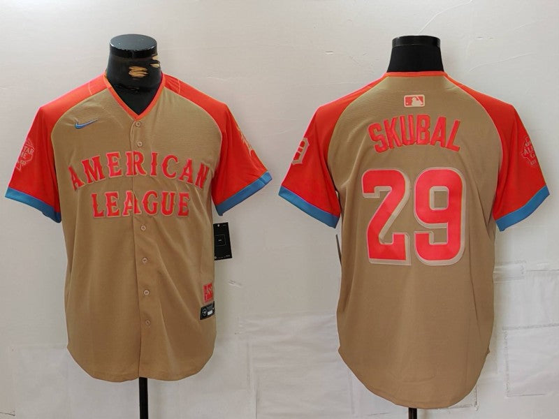 Men's American League Tarik Skubal Cream 2024 MLB All-Star Game Limited Player Jersey