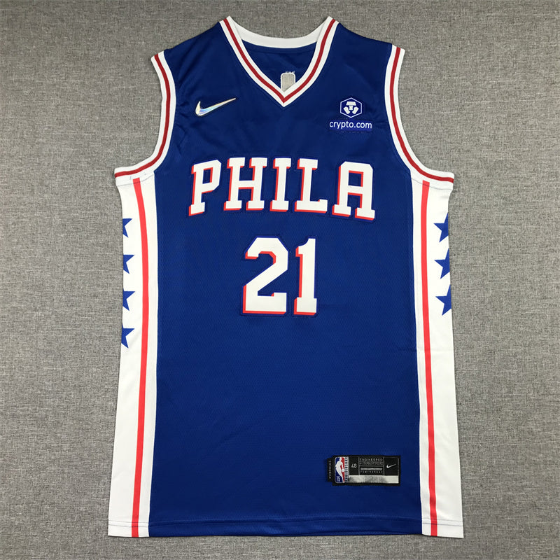 Men's Philadelphia 76ers Joel Embiid Blue Swingman Jersey - Icon Edition