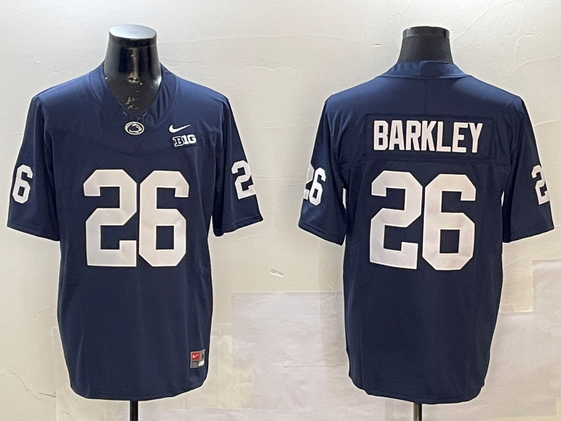 Men's Penn State Nittany Lions John Saquon Barkley Navy Team Player Game Jersey