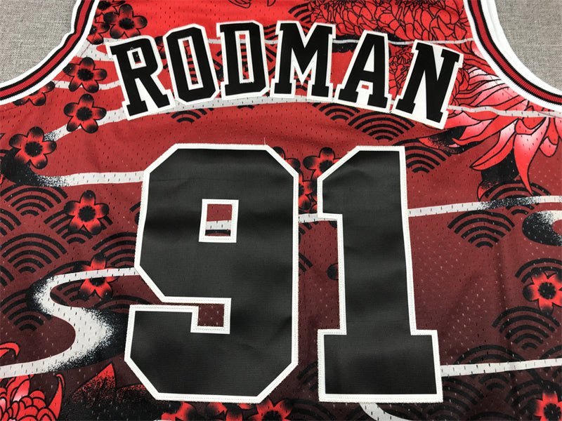Men's Chicago Bulls Dennis Rodman Year of Rabbit Edition Hardwood Classics Swingman Jersey