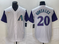 Men's Arizona Diamondbacks Luis Gonzalez Cream/Purple Alternate Cooperstown Collection Player Jersey
