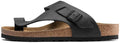 Birkenstock Soft Leather CMFT Thick Sole Versatile Flip-Flops 1023112 Black Sandals