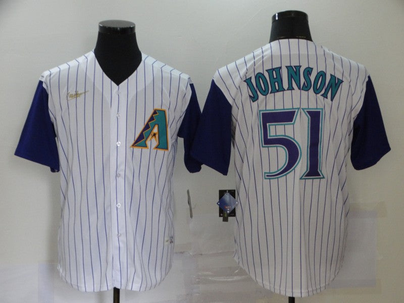 Men's Arizona Diamondbacks Randy Johnson White Replica Baseball Jersey