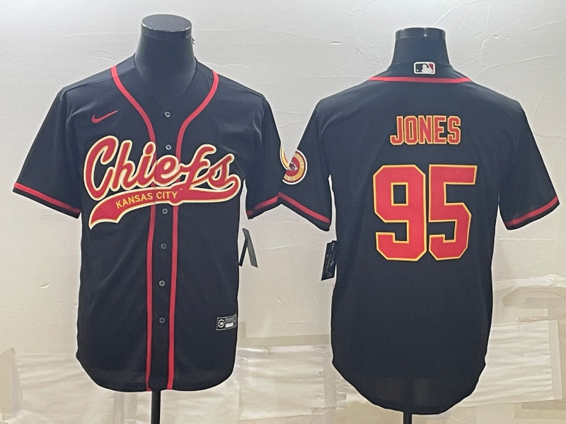 Men's Kansas City Chiefs Chris Jones Black Game Jersey Joint Edition