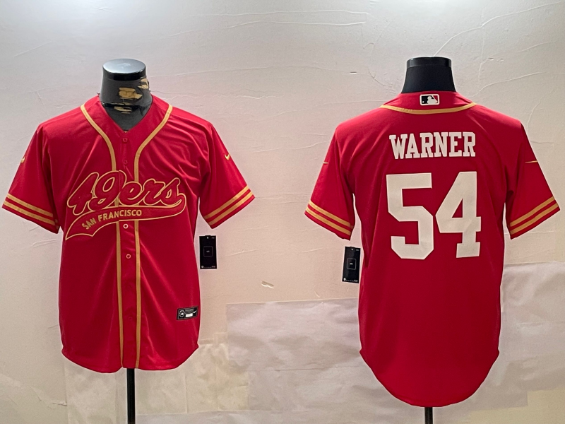 Men's San Francisco 49ers Fred Warner Scarlet Team Game Jersey