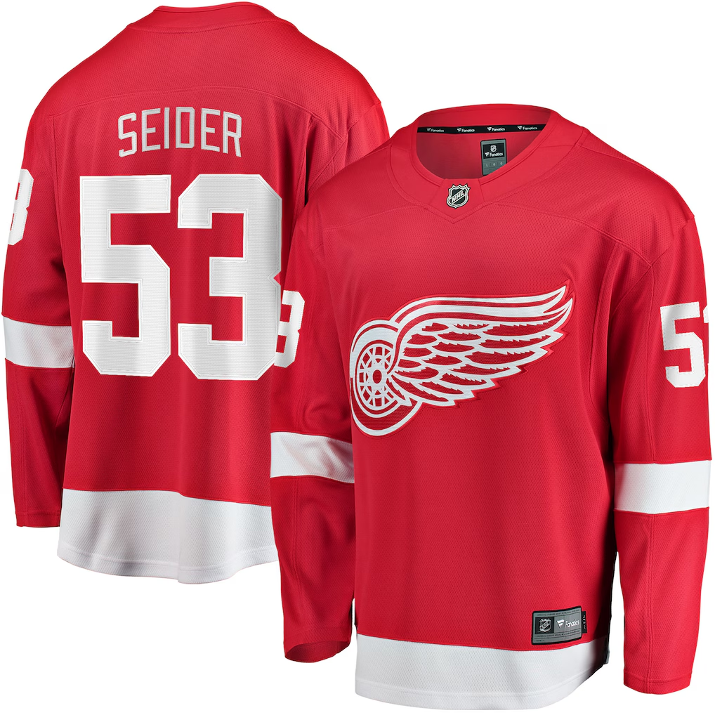 Men's Detroit Red Wings Moritz Seider Fanatics Red Home Breakaway Jersey