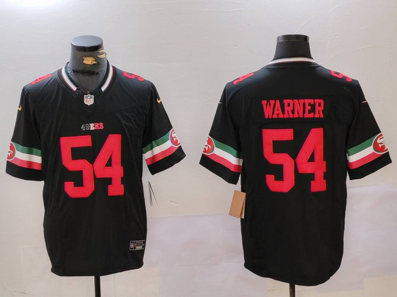 Men's San Francisco 49ers Fred Warner Black Game Player Jersey