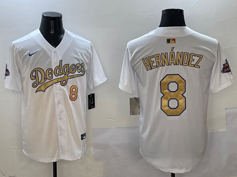 Men's Los Angeles Dodgers Enrique Hernandez White 2025 Gold Collection Limited Jersey