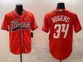 Men's Detroit Tigers Jake Rogers Orange Replica Player Jersey