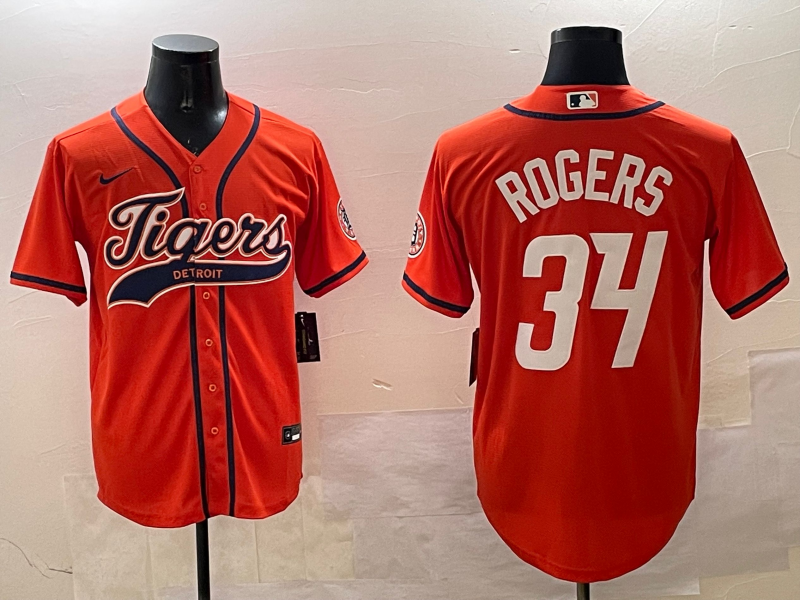 Men's Detroit Tigers Jake Rogers Orange Replica Player Jersey