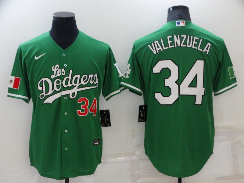 Men's Los Angeles Dodgers Fernando Valenzuela Green Replica Player Jersey