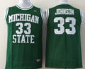 Men's Michigan State Spartans Magic Johnson Green Player Game Jersey