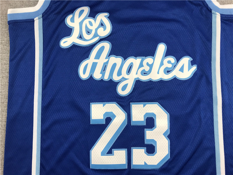Men's Los Angeles Lakers LeBron James Blue Swingman Jersey