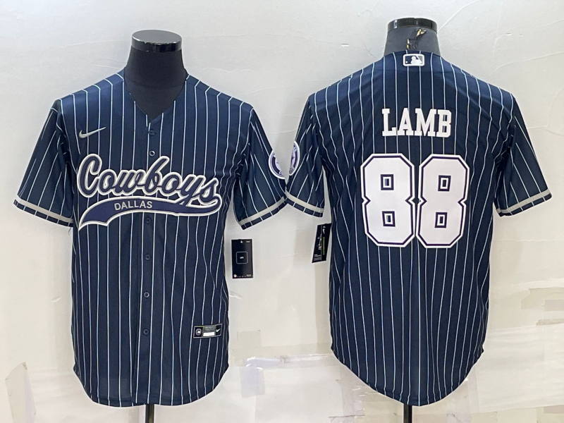 Men's Dallas Cowboys CeeDee Lamb Navy Player Jersey Joint Edition