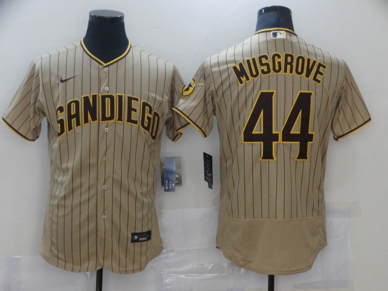 Men's San Diego Padres Joe Musgrove Khaki Stitched Jersey