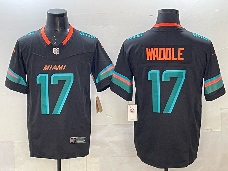 Men's Miami Dolphins Jaylen Waddle Pitch Blue 2025 Rivalries Collection Limited Jersey