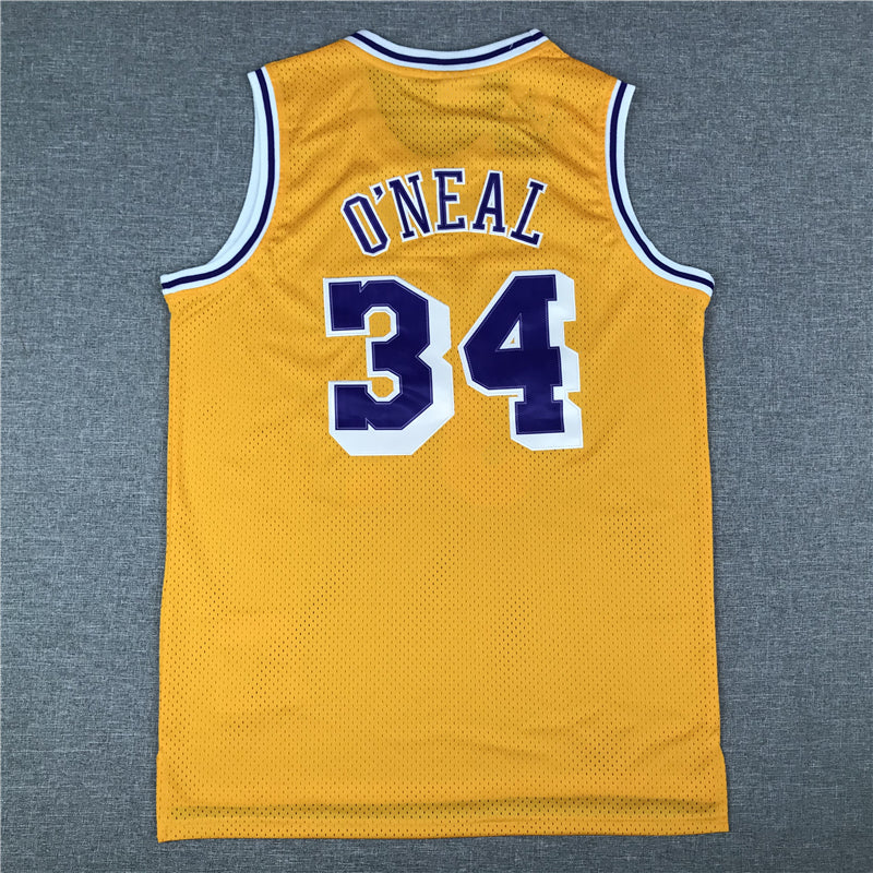 Men's Los Angeles Lakers Shaquille O'Neal Yellow 1996-97 Classics Jersey