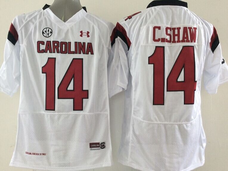 Men's South Carolina Gamecock Connor Shaw White Player Game Jersey