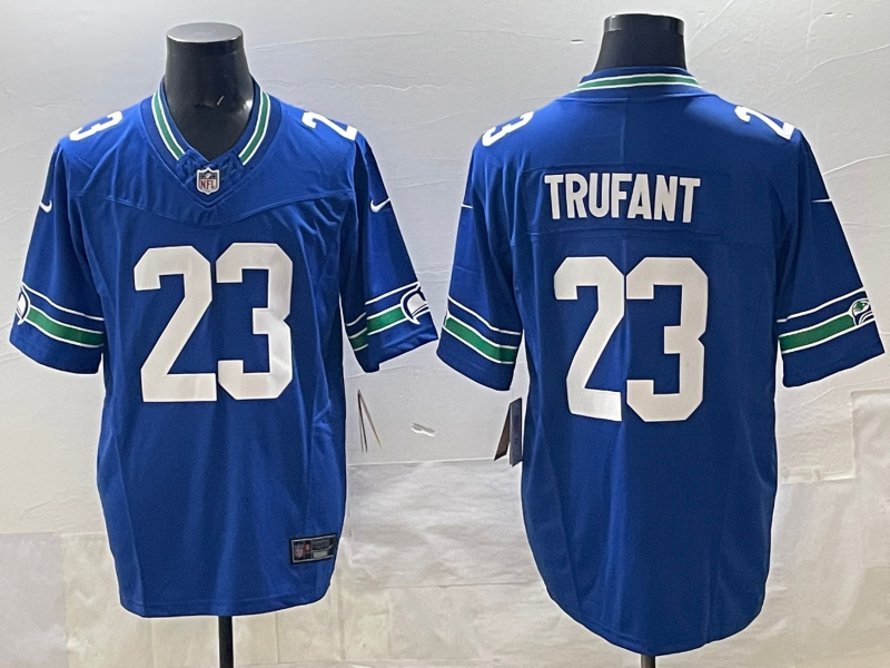 Men's Seattle Seahawks Marcus Trufant Royal Alternate Game Jersey