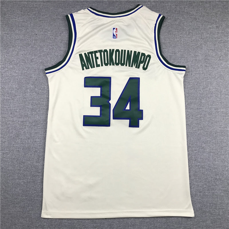 Men's Milwaukee Bucks Giannis Antetokounmpo White Replica Player Jersey