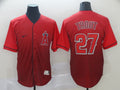 Men's Los Angeles Angels Mike Trout Red Gradient Baseball Jersey