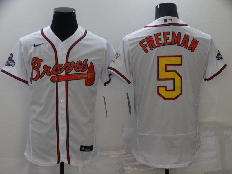 Men's Atlanta Braves Freedie Freeman White Player Jersey Champion Edition