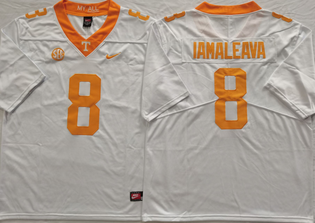 Men's Tennessee Volunteers Nico Iamaleava White Player Game Jersey