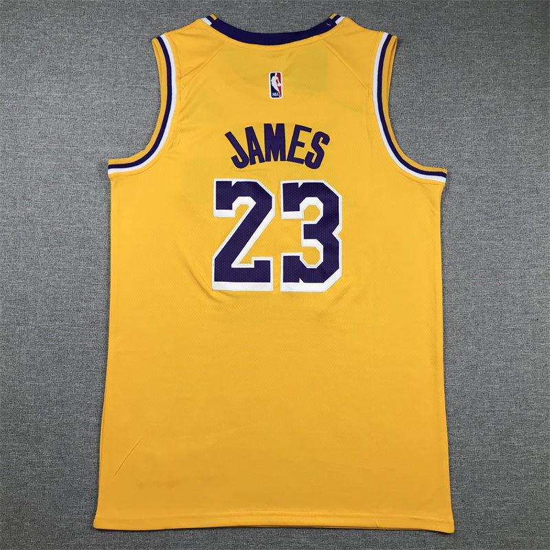 Men's Los Angeles Lakers LeBron James NBA Yellow Swingman Jersey