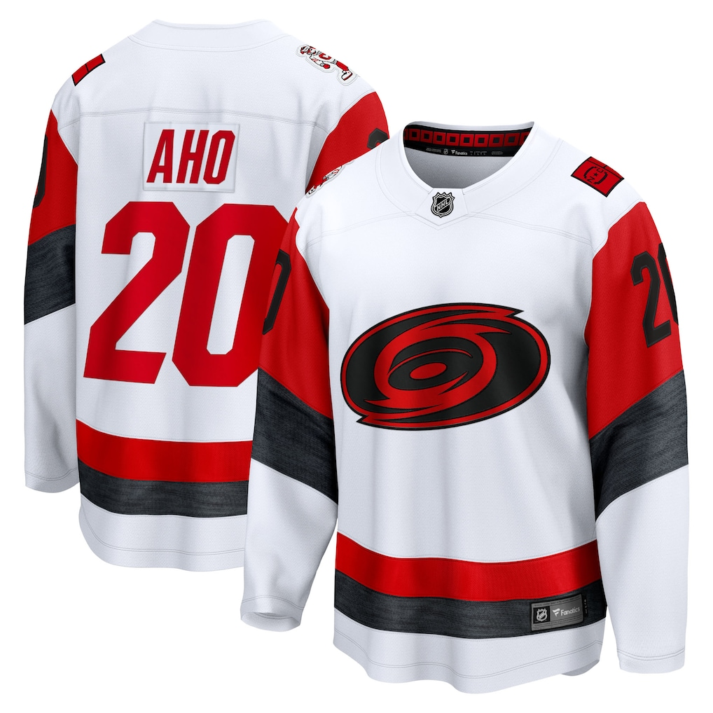 Men's Carolina Hurricanes Sebastian Aho Fanatics White Away Breakaway Jersey