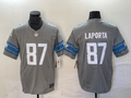 Men's Detroit Lions Sam LaPorta Gray Game Jersey