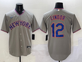 Men's New York Mets Francisco Lindor Gray Replica Player Jersey