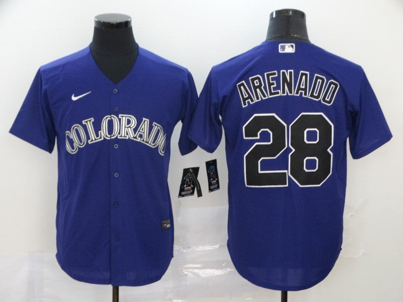 Men's Colorado Rockies Nolan Arenado Purple Replica Baseball Jersey