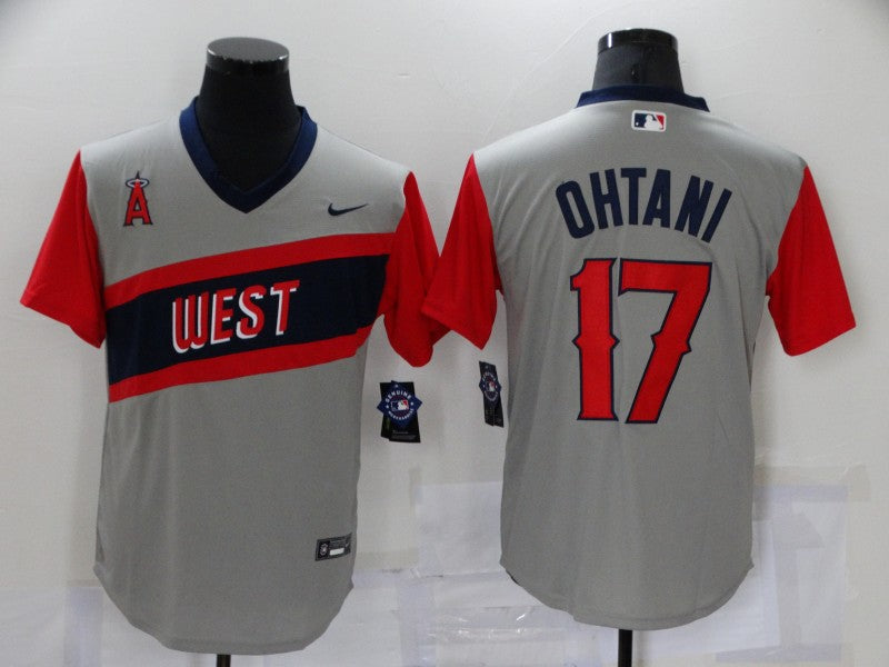 Men's Los Angeles Angels Shohei Ohtani Gray Printed Player Jersey