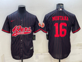 Men's San Francisco 49ers Joe Montana Black Player Game Jersey Joint Edition