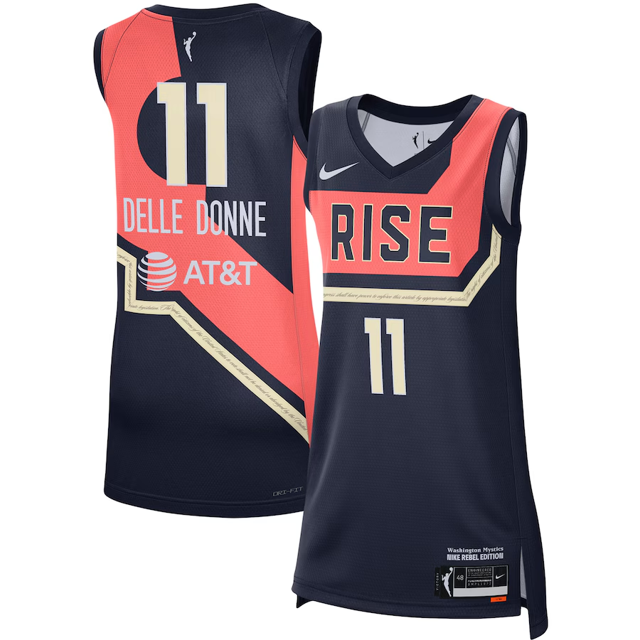 Men's Washington Mystics Elena Delle Donne Navy Rebel Edition Victory Player Jersey