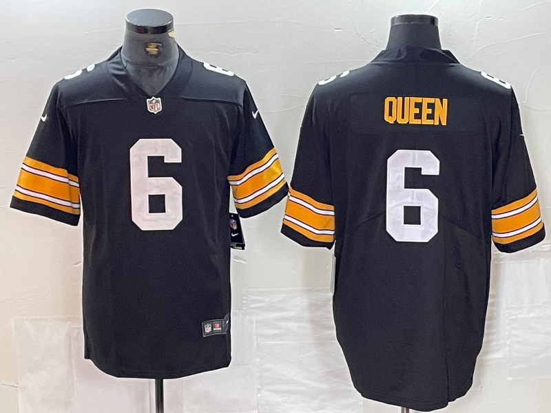 Men's Pittsburgh Steelers Patrick Queen Black Player Game Jersey