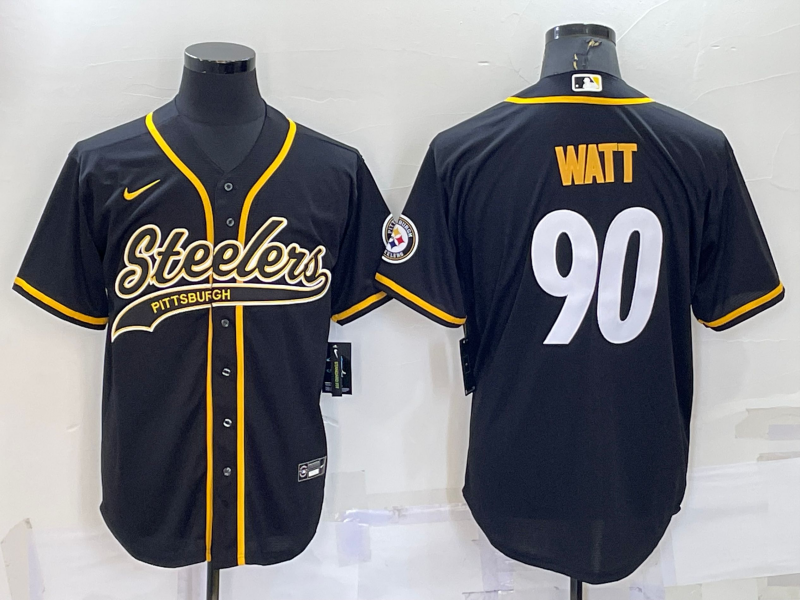 Men's Pittsburgh Steelers T.J. Watt Black Game Jersey Joint edition