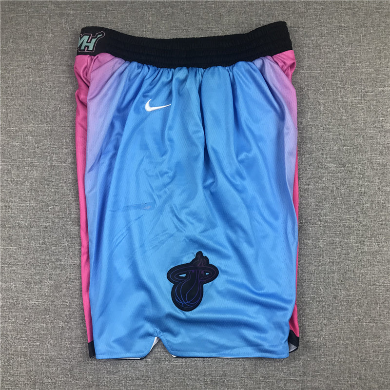 Men's Miami Heat Pink/Blue City Edition Basketball Shorts