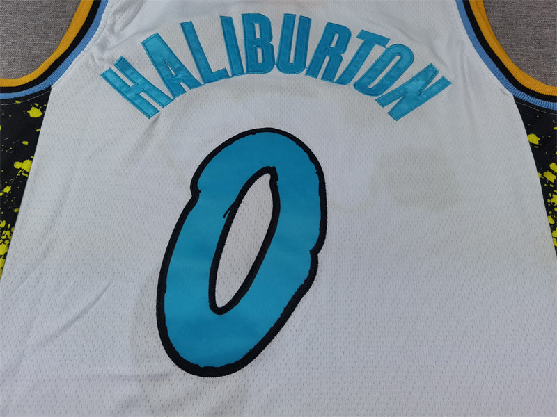 Men's Indiana Pacers Tyrese Haliburton White 2024/25 Swingman Player Jersey - City Edition