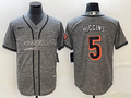 Men's Cincinnati Bengals Tee Higgins Grey Fashion Game Jersey
