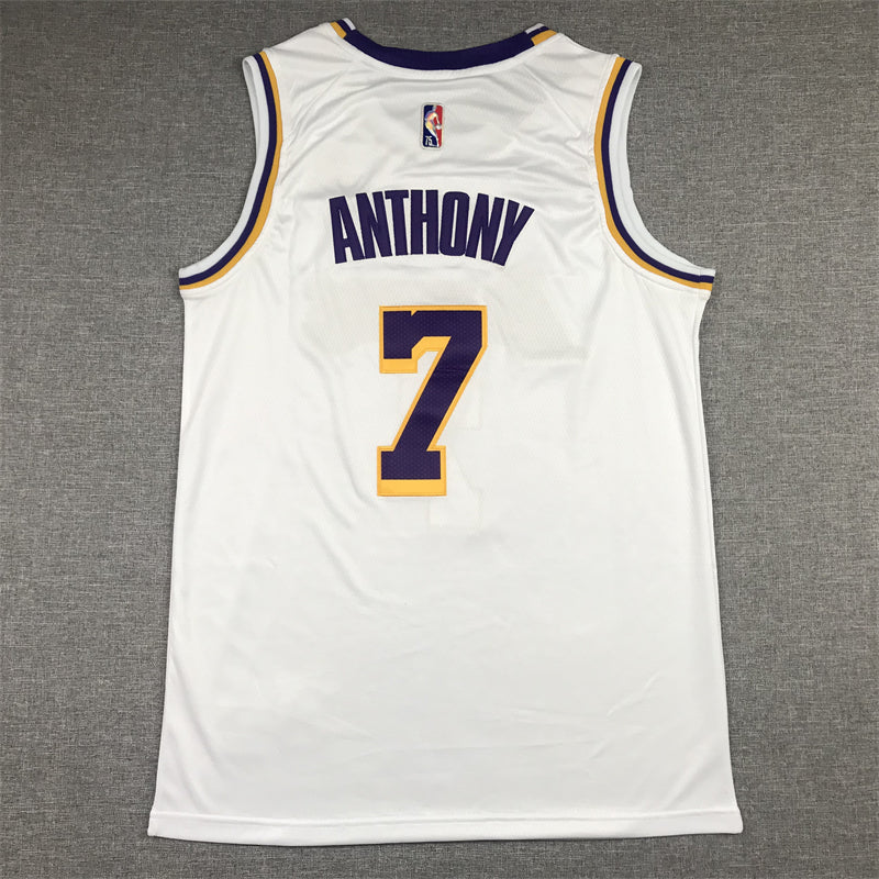Men's Los Angeles Lakers Carmelo Anthony White Fast Break Replica Jersey