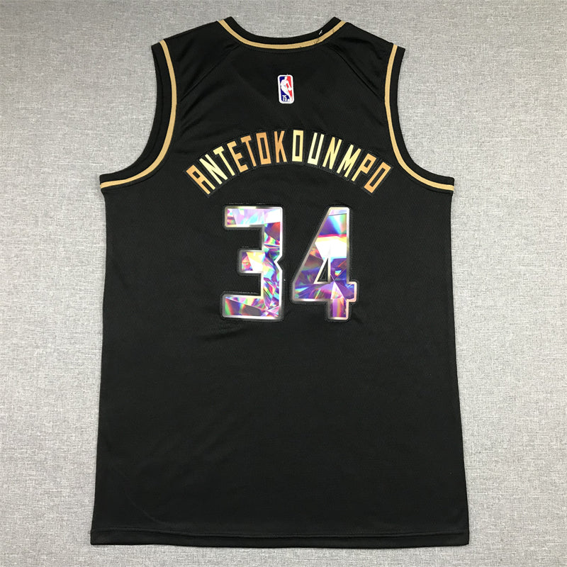 Men's Milwaukee Bucks Giannis Antetokounmpo NBA Black Swingman Player Jersey
