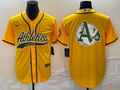 Men's Oakland Athletics Gold Replica Team Jersey Joint Edition