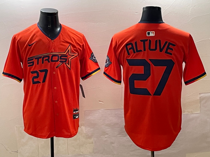 Men's Houston Astros Jose Altuve Orange 2025 City Connect Limited Player Jersey