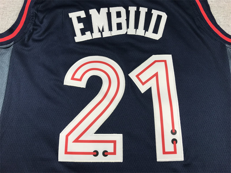 Men's Philadelphia 76ers Joel Embiid Navy 2023/24 Swingman Jersey - City Edition