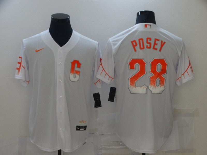 Men's San Francisco Giants Buster Posey White Replica Player Jersey City Edition