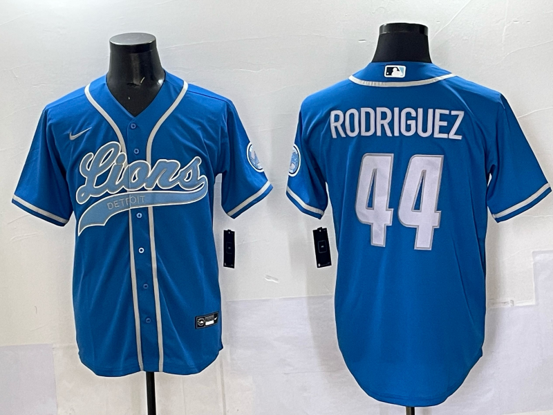 Men's Detroit Lions Malcolm Rodriguez Blue Game Jersey